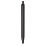 Stylo en plastique métallisé avec clip solide et recharge jumbo bleue couleur noir quatrière vue