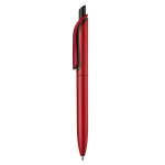 Stylo en plastique métallisé avec clip solide et recharge jumbo bleue couleur rouge troisième vue