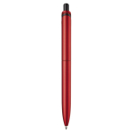 Stylo en plastique métallisé avec clip solide et recharge jumbo bleue couleur rouge quatrière vue