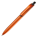 Stylo en plastique métallisé avec clip solide et recharge jumbo bleue couleur orange
