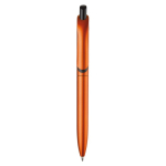 Stylo en plastique métallisé avec clip solide et recharge jumbo bleue couleur orange deuxième vue