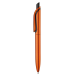 Stylo en plastique métallisé avec clip solide et recharge jumbo bleue couleur orange troisième vue