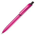 Stylo en plastique métallisé avec clip solide et recharge jumbo bleue couleur rose