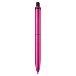 Stylo en plastique métallisé avec clip solide et recharge jumbo bleue couleur rose quatrière vue