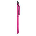 Stylo en plastique métallisé avec clip solide et recharge jumbo bleue couleur rose cinquième vue
