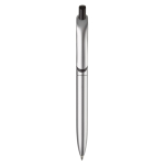 Stylo en plastique métallisé avec clip solide et recharge jumbo bleue couleur argenté deuxième vue