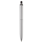 Stylo en plastique métallisé avec clip solide et recharge jumbo bleue couleur argenté quatrière vue