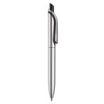 Stylo en plastique métallisé avec clip solide et recharge jumbo bleue couleur argenté cinquième vue