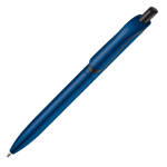 Stylo en plastique métallisé avec clip solide et recharge jumbo bleue couleur bleu foncé