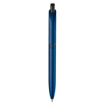 Stylo en plastique métallisé avec clip solide et recharge jumbo bleue couleur bleu foncé deuxième vue