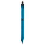 Stylo en plastique métallisé avec clip solide et recharge jumbo bleue couleur bleu ciel deuxième vue