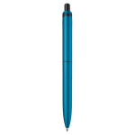 Stylo en plastique métallisé avec clip solide et recharge jumbo bleue couleur bleu ciel quatrière vue