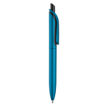 Stylo en plastique métallisé avec clip solide et recharge jumbo bleue couleur bleu ciel cinquième vue