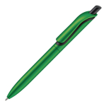 Stylo en plastique métallisé avec clip solide et recharge jumbo bleue