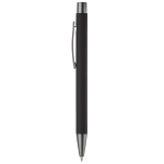 Stylo en aluminium avec finition douce au toucher et encre bleue couleur noir troisième vue