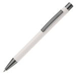 Stylo en aluminium avec finition douce au toucher et encre bleue couleur blanc