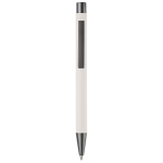 Stylo en aluminium avec finition douce au toucher et encre bleue couleur blanc