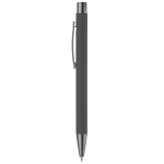 Stylo en aluminium avec finition douce au toucher et encre bleue couleur gris troisième vue