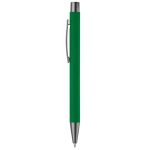 Stylo en aluminium avec finition douce au toucher et encre bleue couleur vert troisième vue