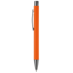 Stylo en aluminium avec finition douce au toucher et encre bleue couleur orange deuxième vue