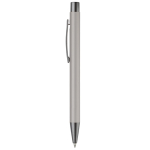 Stylo en aluminium avec finition douce au toucher et encre bleue couleur gris clair troisième vue