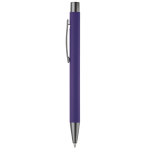 Stylo en aluminium avec finition douce au toucher et encre bleue couleur mauve troisième vue