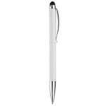 Stylo rotatif en métal avec stylet en haut couleur blanc cinquième vue