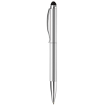 Stylo rotatif en métal avec stylet en haut couleur argenté