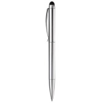 Stylo rotatif en métal avec stylet en haut couleur argenté brillant