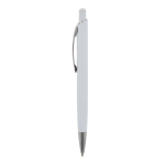 Stylo en aluminium avec finition soft-touch de différentes couleurs couleur blanc