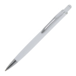 Stylo en aluminium avec finition soft-touch de différentes couleurs couleur blanc troisième vue