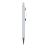 Stylo en aluminium avec finition soft-touch de différentes couleurs couleur blanc cinquième vue