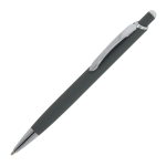 Stylo en aluminium avec finition soft-touch de différentes couleurs couleur gris troisième vue