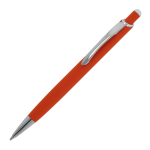 Stylo en aluminium avec finition soft-touch de différentes couleurs couleur orange troisième vue