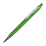 Stylo en aluminium avec finition soft-touch de différentes couleurs couleur vert lime troisième vue