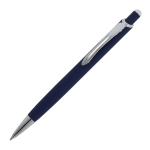 Stylo en aluminium avec finition soft-touch de différentes couleurs couleur bleu foncé troisième vue