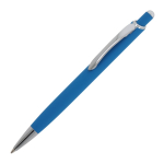Stylo en aluminium avec finition soft-touch de différentes couleurs couleur bleu ciel troisième vue