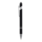 Stylo en aluminium recyclé avec pointe tactile et encre bleue couleur noir