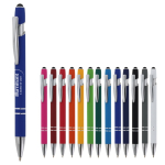 Stylo en aluminium recyclé avec pointe tactile et encre bleue
