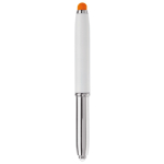 Stylo avec pointeur en différentes couleurs et lampe couleur orange quatrière vue