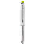 Stylo avec pointeur en différentes couleurs et lampe couleur vert clair deuxième vue