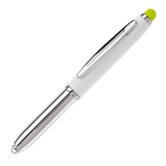 Stylo avec pointeur en différentes couleurs et lampe couleur vert clair troisième vue