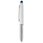 Stylo avec pointeur en différentes couleurs et lampe couleur bleu foncé