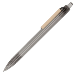 Stylo en plastique recyclé en couleurs transparentes couleur noir transparent