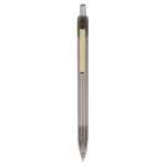 Stylo en plastique recyclé en couleurs transparentes couleur noir transparent deuxième vue