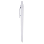 Stylo publicitaire classique avec clip en résine Encre Bleue PrintClip couleur blanc troisième vue
