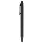 Stylo en plastique recyclé monocolore à encre bleue couleur noir troisième vue