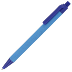 Stylo en plastique recyclé monocolore à encre bleue couleur bleu