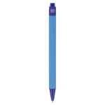 Stylo en plastique recyclé monocolore à encre bleue couleur bleu quatrière vue