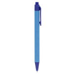Stylo en plastique recyclé monocolore à encre bleue couleur bleu cinquième vue